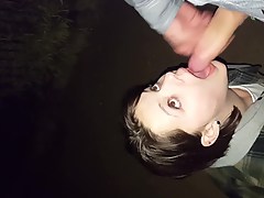 outdoor blowjob facial