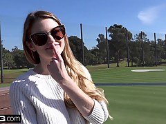 Nadya Nabakova puts her pussy on display at the golf course